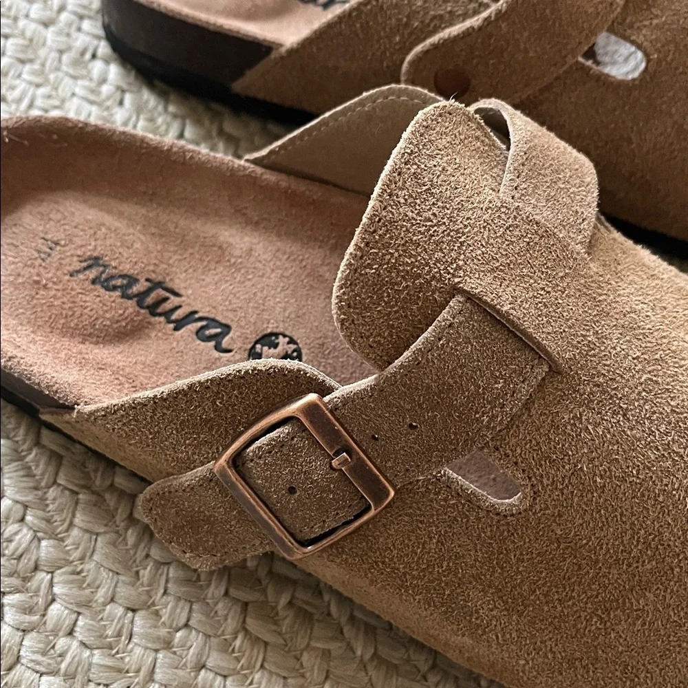 Men’s Tan Suede Birkenstock Boston lookalikes from Natura Selection. Size 10 US - Picture 5 of 7